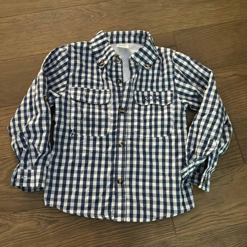 Prodoh blue checkered shirt boys size 5